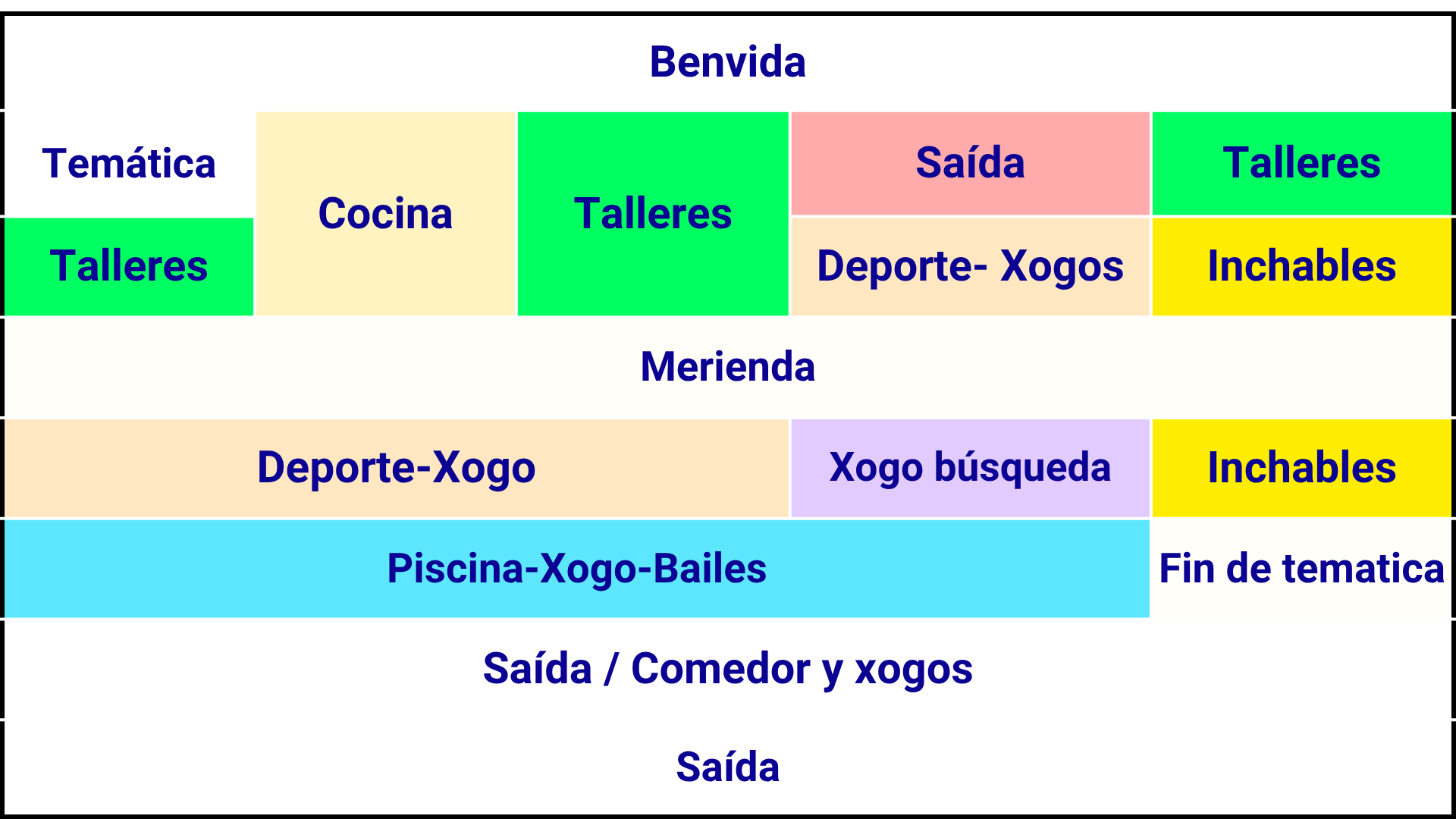 Horario xeral do Campamento Urbano La Salle 2026